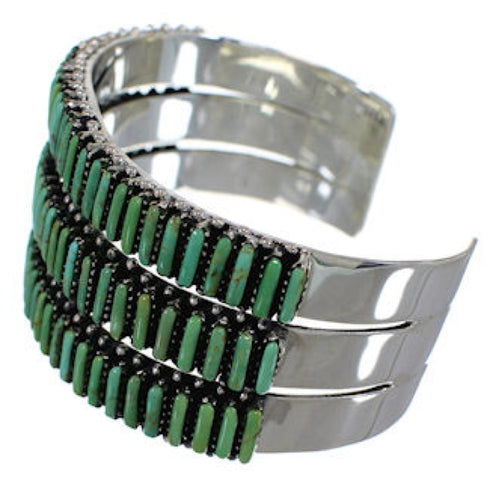 Turquoise Authentic Sterling Silver Needlepoint Bracelet VX37387