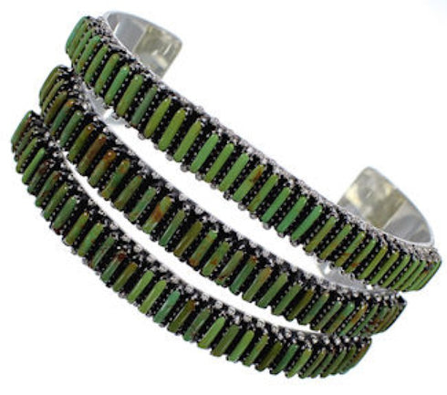 Sterling Silver Turquoise Needlepoint Jewelry Cuff Bracelet VX37395