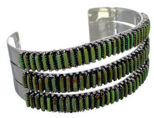 Sterling Silver Turquoise Needlepoint Jewelry Cuff Bracelet VX37395