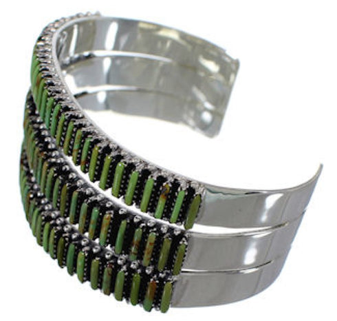Sterling Silver Turquoise Needlepoint Jewelry Cuff Bracelet VX37395