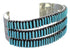 Southwest Turquoise Needlepoint Sterling Silver Bracelet VX37415