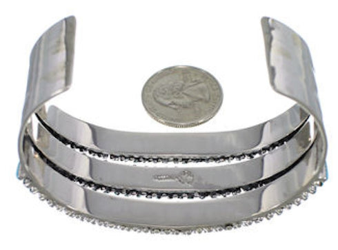 Southwest Turquoise Needlepoint Sterling Silver Bracelet VX37415