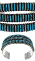 Turquoise Genuine Sterling Silver Needlepoint Cuff Bracelet VX37421