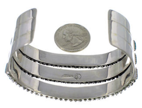Turquoise Needlepoint Sterling Silver Southwest Bracelet VX37427