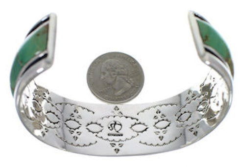 Turquoise Inlay Sterling Silver Cuff Bracelet EX41601