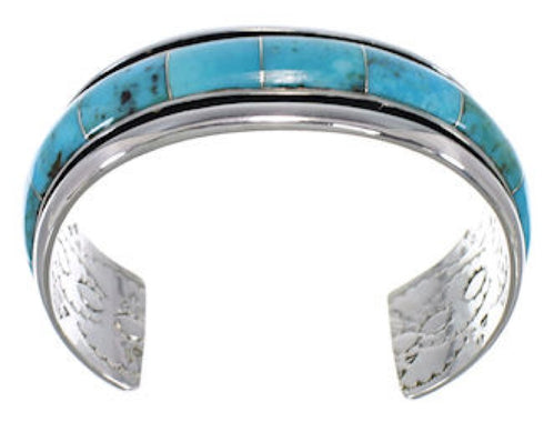 Turquoise Inlay Sterling Silver Cuff Bracelet EX41619