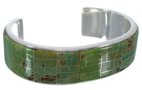 Sterling Silver And Turquoise Inlay Bracelet TX39688