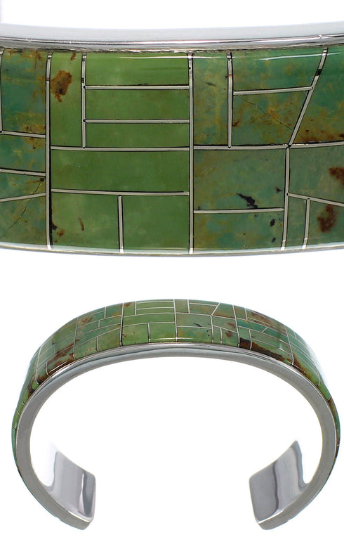 Sterling Silver And Turquoise Inlay Bracelet TX39688