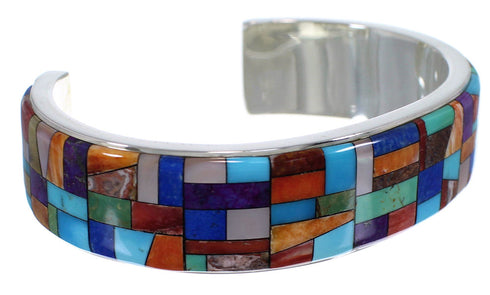 Multicolor Inlay And Silver Bracelet TX39724