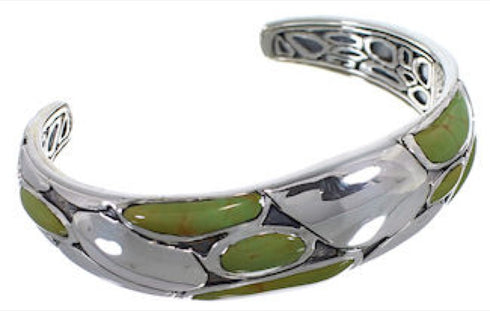 Silver And Turquoise Inlay Cuff Bracelet TX39581