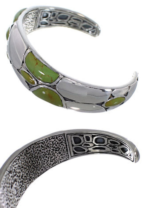 Sterling Silver And Turquoise Inlay Cuff Bracelet TX39583