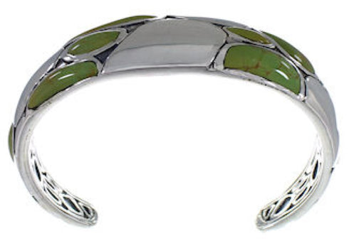 Silver And Turquoise Inlay Cuff Bracelet TX39581