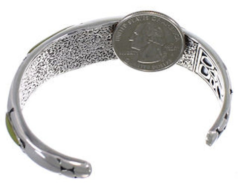 Silver And Turquoise Inlay Cuff Bracelet TX39581