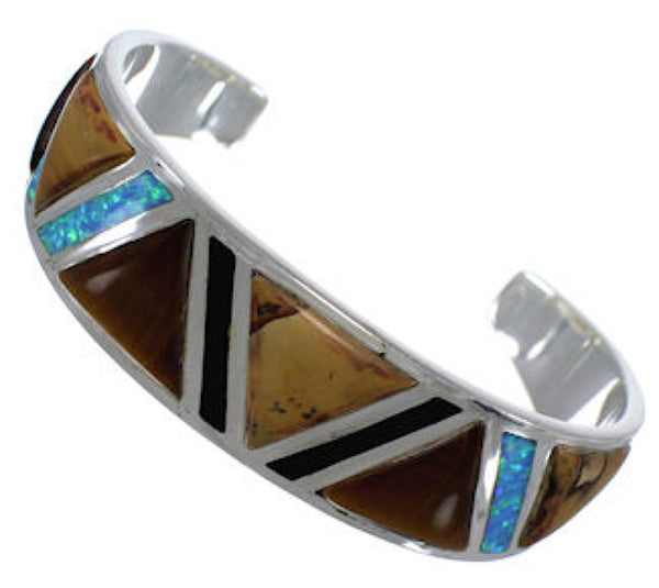 Multicolor Southwestern Sterling Silver Cuff Bracelet TX39602