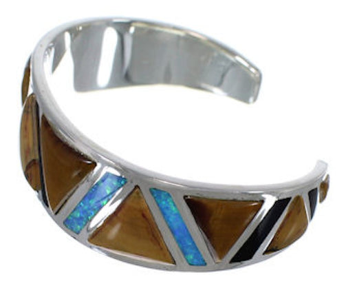 Multicolor Southwestern Sterling Silver Cuff Bracelet TX39602