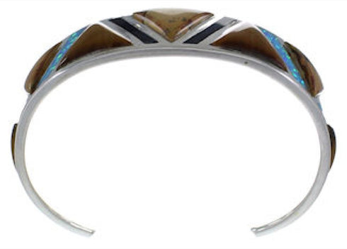 Multicolor Southwestern Sterling Silver Cuff Bracelet TX39602