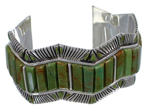 Turquoise Genuine Sterling Silver Southwest Cuff Bracelet CX49713