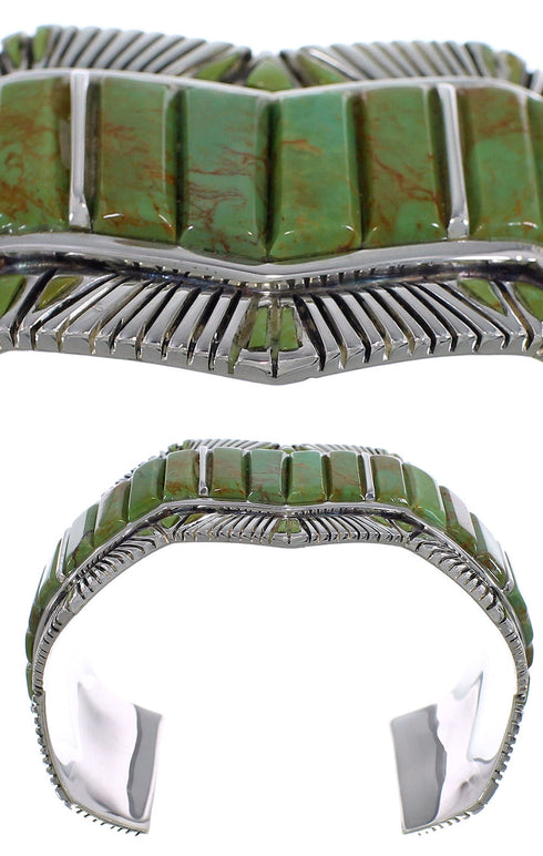 Turquoise Genuine Sterling Silver Southwest Cuff Bracelet CX49713
