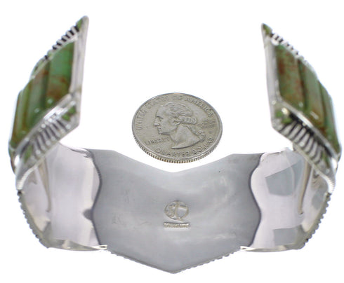 Turquoise Genuine Sterling Silver Southwest Cuff Bracelet CX49713
