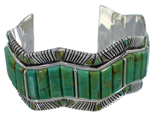 Genuine Sterling Silver Southwest Turquoise Cuff Bracelet CX49715