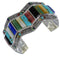 Southwest Authentic Sterling Silver Multicolor Cuff Bracelet CX49720