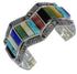 Southwest Authentic Sterling Silver Multicolor Cuff Bracelet CX49720