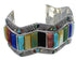 Southwest Authentic Sterling Silver Multicolor Cuff Bracelet CX49720