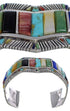 Southwest Authentic Sterling Silver Multicolor Cuff Bracelet CX49720