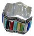 Southwest Multicolor Authentic Sterling Silver Cuff Bracelet CX49721