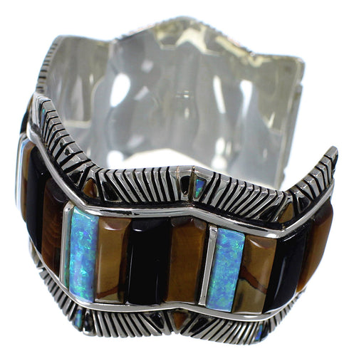 Multicolor Southwest Authentic Sterling Silver Cuff Bracelet CX49723