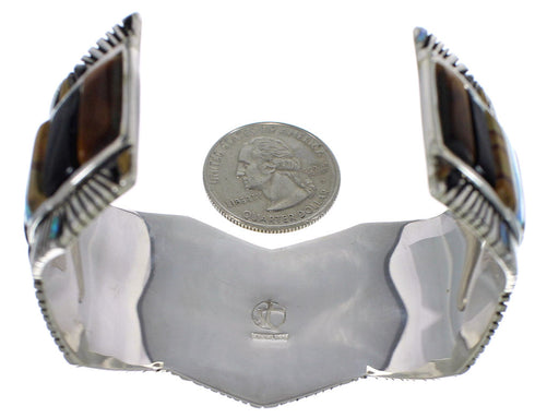 Multicolor Southwest Authentic Sterling Silver Cuff Bracelet CX49723