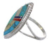 Genuine Sterling Silver Multicolor Jewelry Ring Size 7-1/4 UX33674