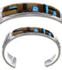 Silver And Multicolor Inlay Southwestern Cuff Bracelet PX38948