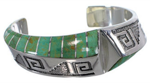 Southwestern Jewelry Turquoise Inlay Silver Cuff Bracelet BW70519