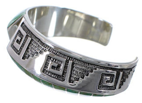 Southwestern Jewelry Turquoise Inlay Silver Cuff Bracelet BW70519