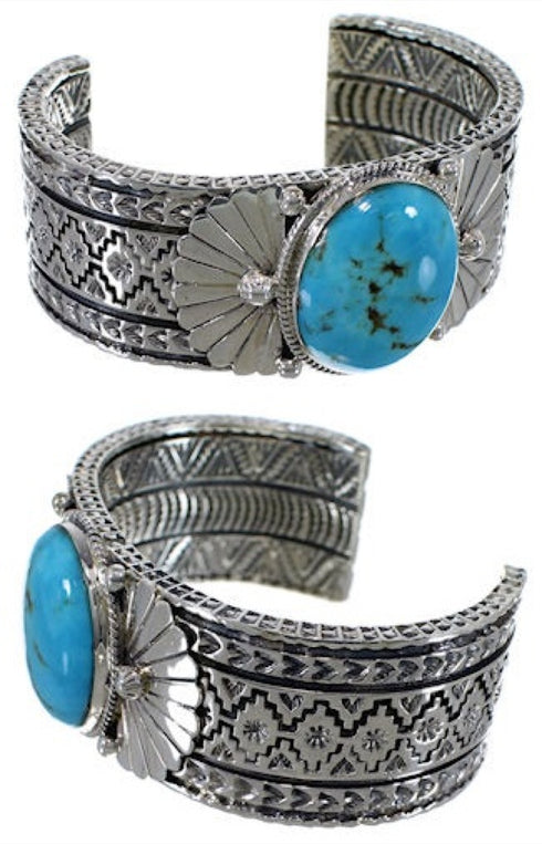 Sterling Silver Jewelry Turquoise Cuff Bracelet HX27255