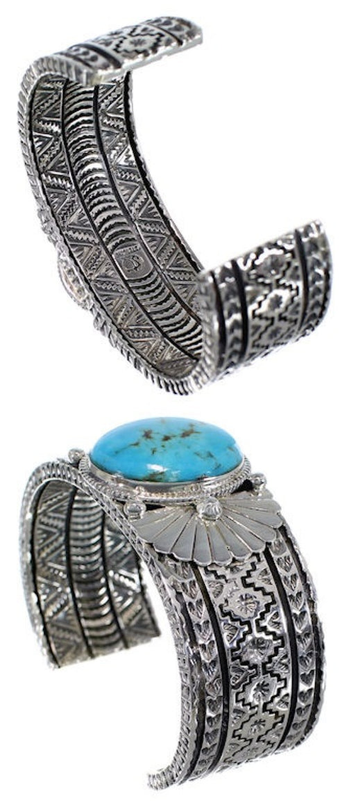 Sterling Silver Jewelry Turquoise Cuff Bracelet HX27255