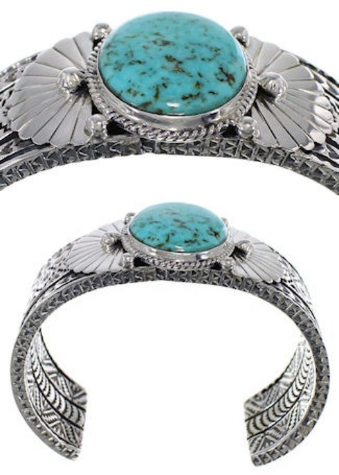 Sterling Silver And Turquoise Cuff Bracelet Jewelry HX27271