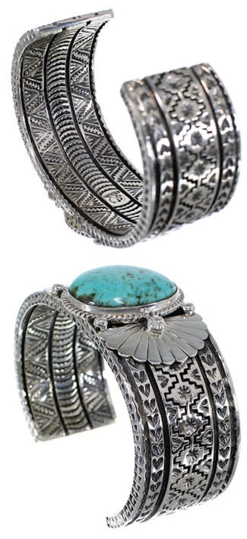 Sterling Silver And Turquoise Cuff Bracelet Jewelry HX27271