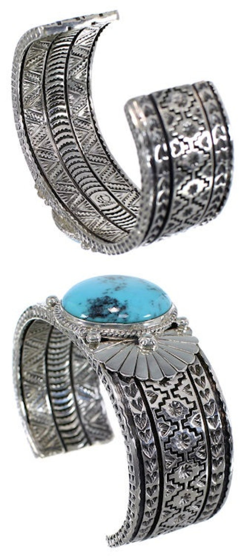 Genuine Sterling Silver Jewelry Turquoise Cuff Bracelet HX27275