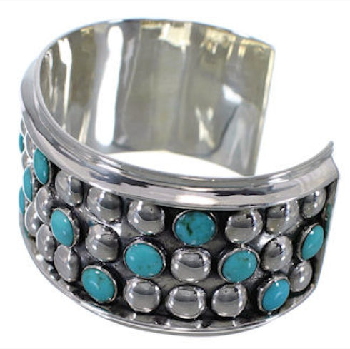 Sterling Silver Turquoise Southwestern Cuff Bracelet MX27513
