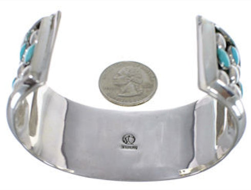 Sterling Silver Turquoise Southwestern Cuff Bracelet MX27513