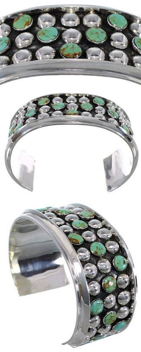 Sterling Silver Southwest Turquoise Jewelry Cuff Bracelet MX27529