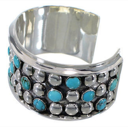 Sterling Silver Turquoise Southwestern Cuff Bracelet MX27500