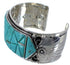 Sterling Silver Jewelry Turquoise Inlay Cuff Bracelet GS59867