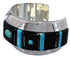 Southwest Jet Inlay And Turquoise Cuff Bracelet PX27968
