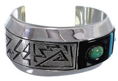 Jet Turquoise Genuine Sterling Silver Cuff Bracelet PX27972