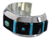 Turquoise And Jet Bracelet Sterling Silver Jewelry PX27985