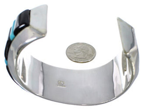 Turquoise And Jet Bracelet Sterling Silver Jewelry PX27985