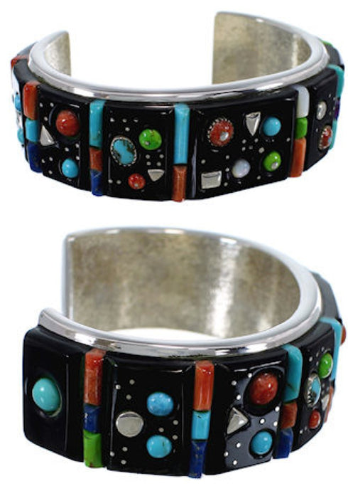 Southwestern Multicolor Inlay Jewelry Cuff Bracelet PX28012